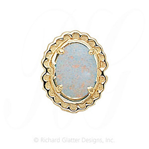 GS384 OP - 14 Karat Gold Opal Slide 